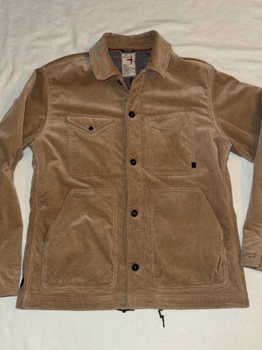 Relwen Pile-Lined Chore Coat - Buff Khaki Corduroy - Size Large - Picture 1 of 4